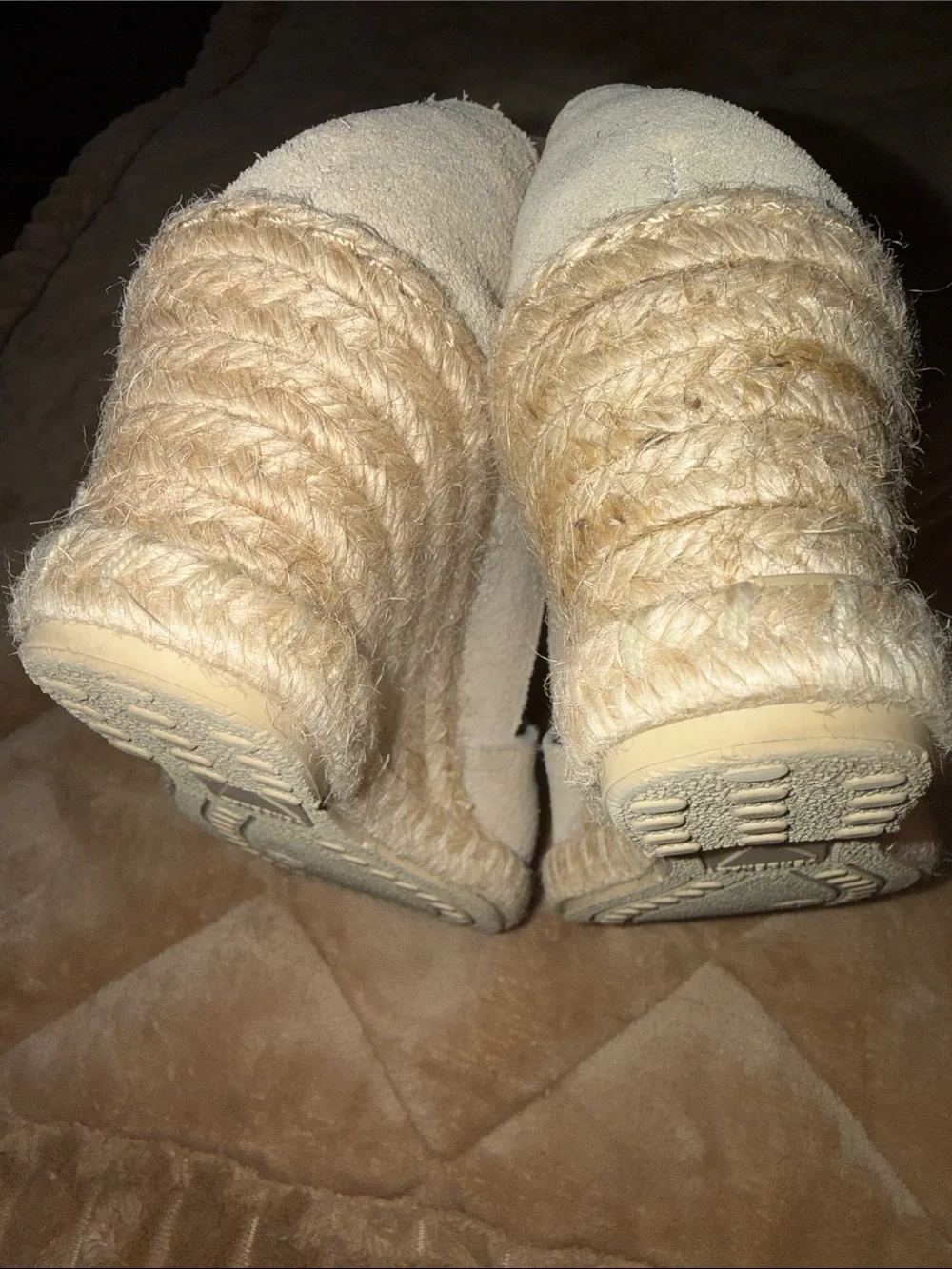 VERBENAS Tan Suede Espadrille Wedge for Women